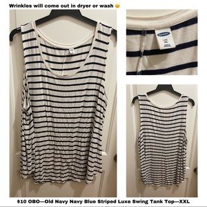Old navy blue striped luxe swing tank